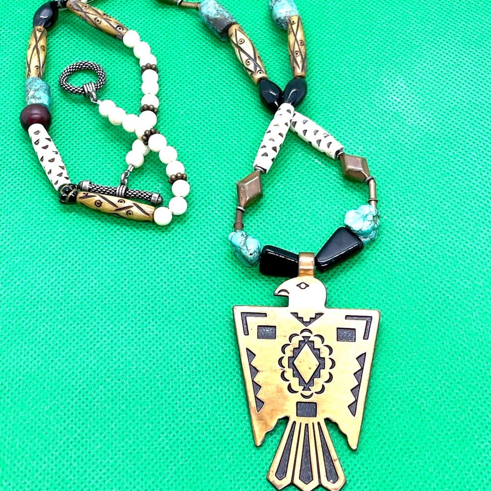 Southwestern Copper Falcon Necklace